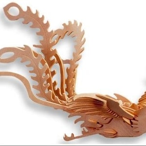 Phoenix 3D houten vogelpuzzel lasergesneden 3 mm-bestand SVG, DXF, CDR