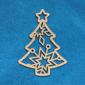 Laser Cut Snowflake Star Christmas Tree Ornament SVG, DXF, CDR