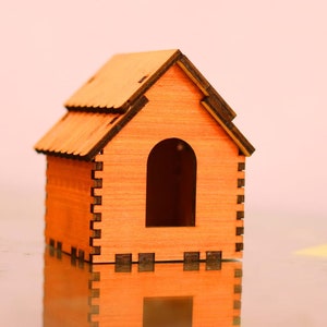Laser Cut Tiny Wooden House 4mm CDR, DXF, Ai, pdf