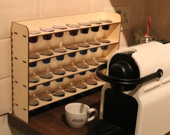 Archivo DXF organizador de cápsulas de café espresso cortado con láser