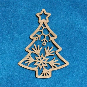 Laser Cut Snowflake Theme Christmas Tree Ornament SVG, DXF, CDR