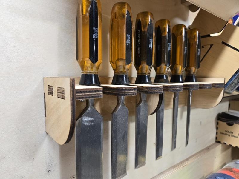 Laser Cut Wall Mounted Chisel Rack 3mm DXF, SVG, PDF, Cdr File - Etsy