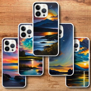 Nightsky Landscape Painting Art  Phone Cover suitable for iPhone 15 14 13 12 11 Pro Max Mini iPhone 7 8 Plus Samsung S24 S23 S22 S21 S20 A53