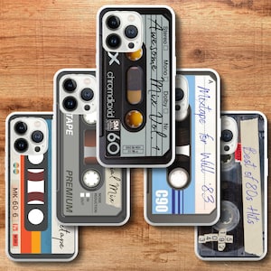 Retro Vintage Mixtape Telefoonhoesje geschikt voor iPhone 15 14 13 12 11 Mini, Pro, Max, Plus, Pixel 6, 6 Pro Samsung S24 S23 S22 S21 Plus Ultra