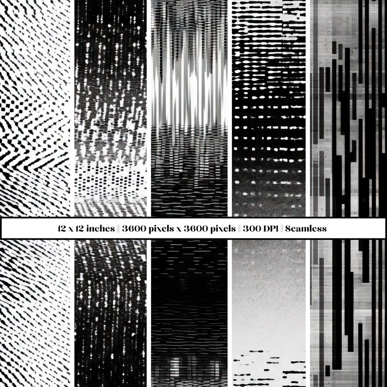Digital Distortion Digital Paper, Seamless Grunge Patterns, Distortion ...