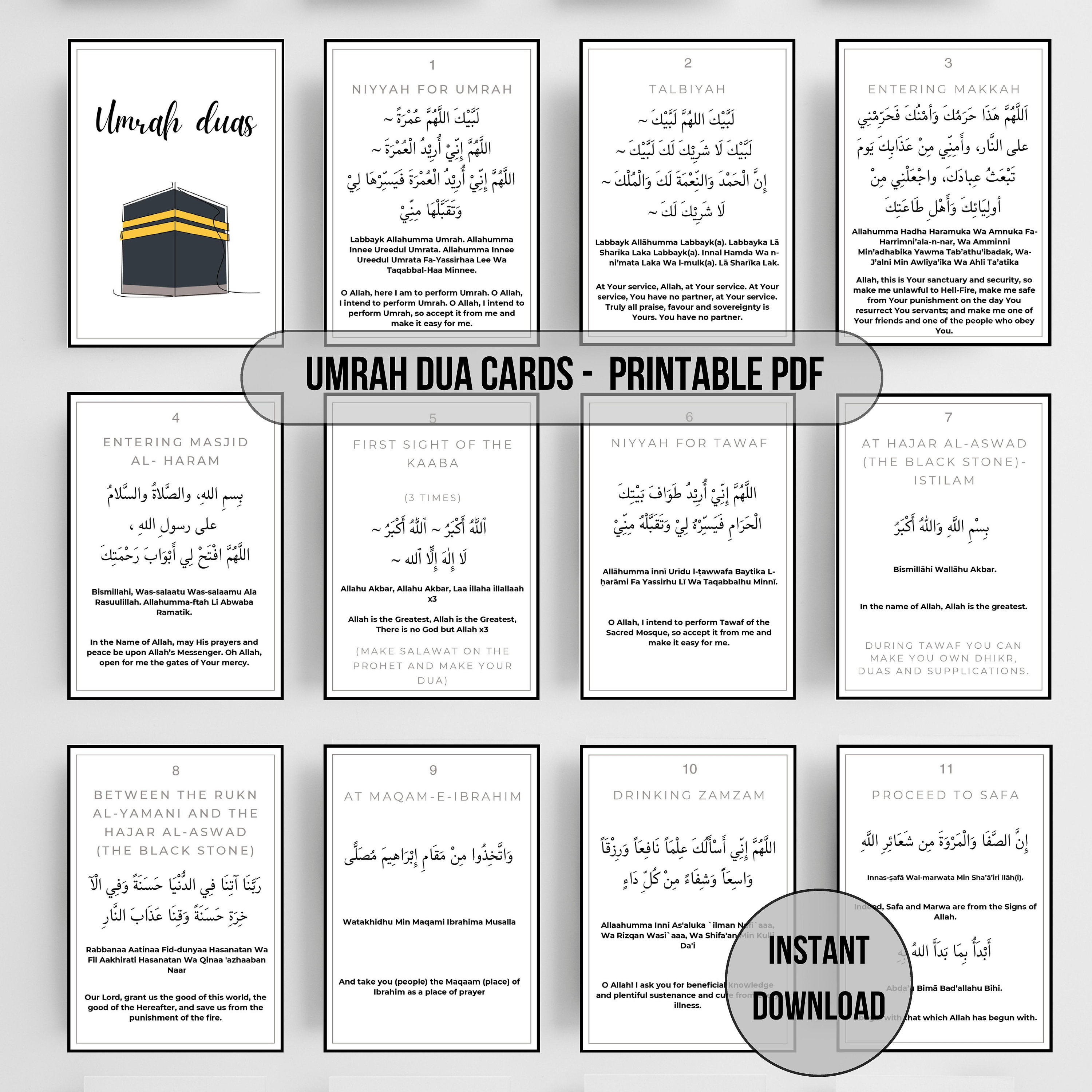 Cartes Umrah Dua Avec Cordon - Guide Étape Par Étape Pour Prières Et Supplications