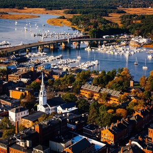 Aerial Fall Massachusetts Landscape - Newburyport