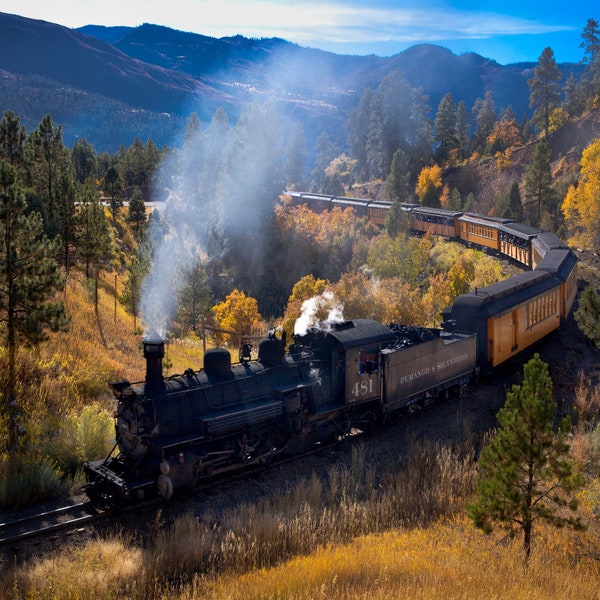 Durango and Silverton Narrow-Gauge Train in Fall Colors