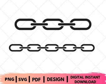 Chain SVG Files Chain Outline Cut Files Chain Silhouette SVG Vector ...