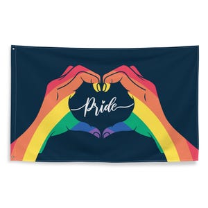Pride heart hands Flag, hands Rainbow Pride, Gay Flag, LGBTQ Heart Hands, Festival Gear, Parade Banner, Pride Day, Pride Love, Pride Gear