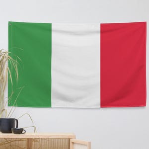 Bandiera italiana, bandiera nazionale italiana, bandiere di rugby delle Sei Nazioni in Italia, bandiera italiana della Coppa del Mondo, Euro, foro per occhiello per uso interno ed esterno di qualità premium