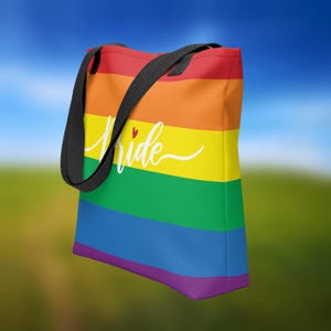 プライドレインボートートバッグ、レインボーLGBTQトート、再利用可能なトート、レインボープライドショッパーバッグ、ゲイプライドアクセサリー、フェスティバルキャリーオール、平等ギフト