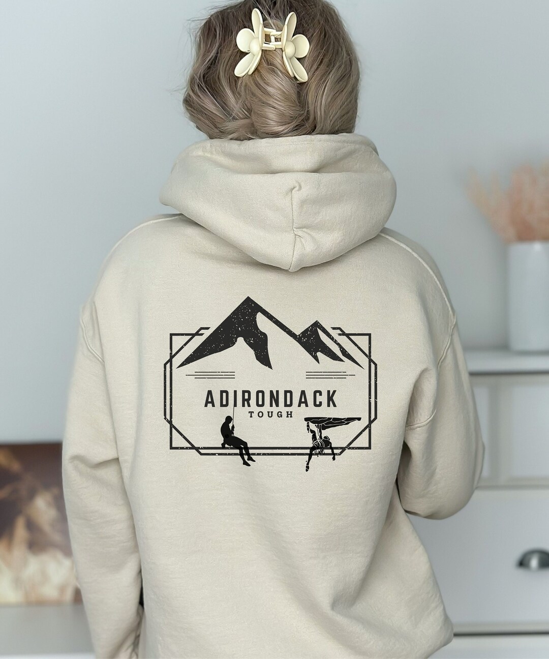 Adirondack Tough Unisex Hoodie, Hiking, Mountain Lovers, Upstate New
