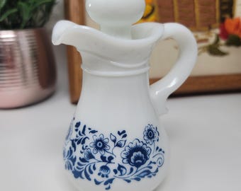 Vintage Avon Delf Blue Milk Glass Decanter