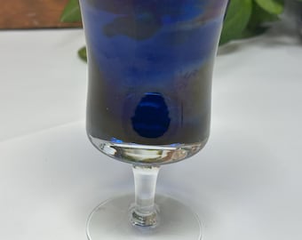 Copa de vino vintage Denby Mirage Blue - Copas suecas retro