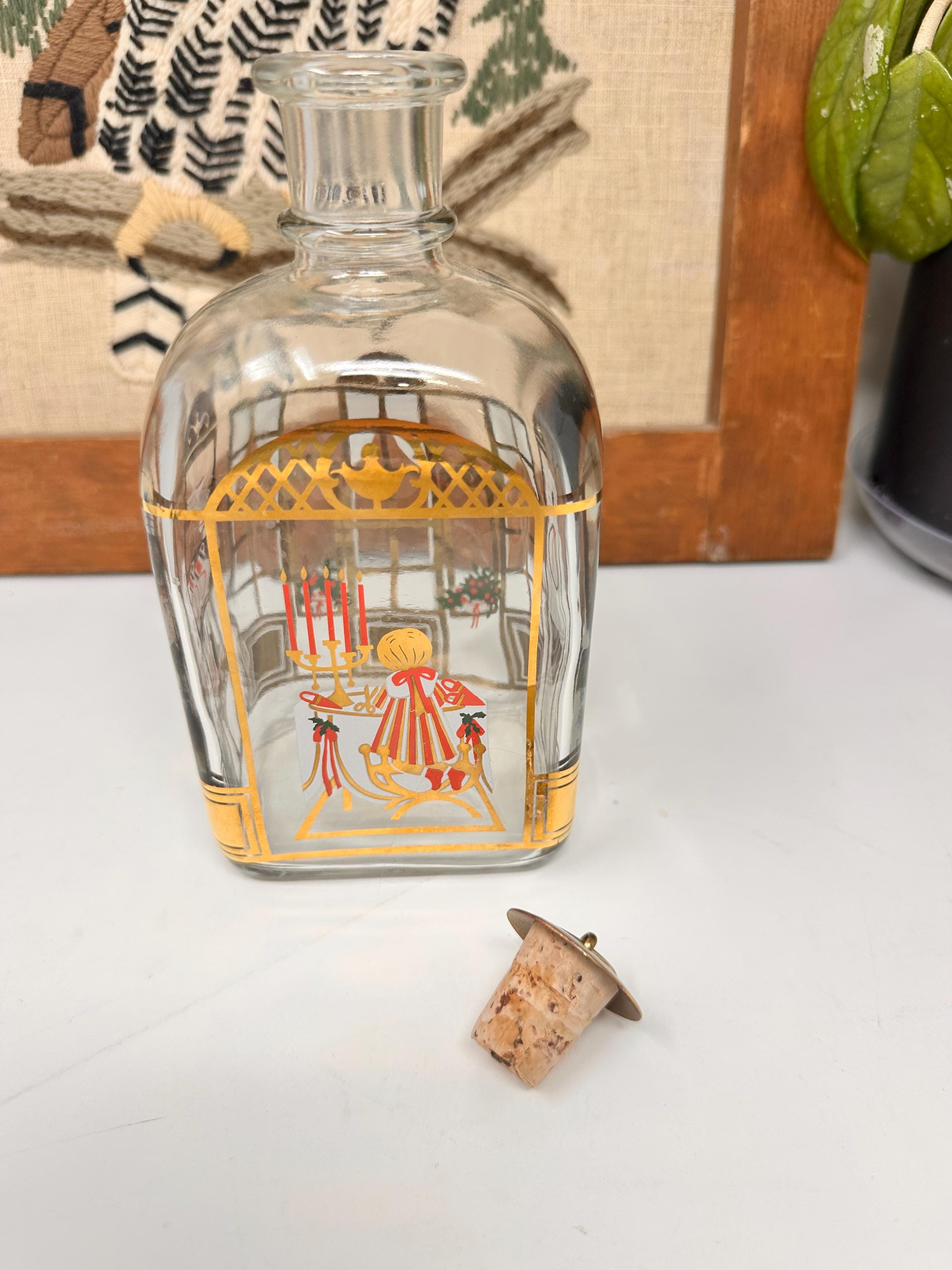 Retro 1990's Holme Gaard Danish Christmas Decanter