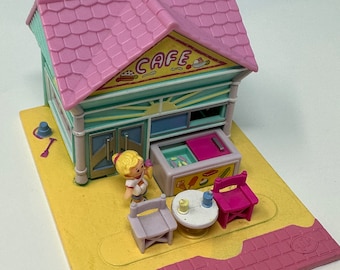 Polly Pocket Beach Cafe with 1 Figure 1990&#39;s Vintage Bluebird Toys