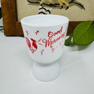 Vintage Hazel Atlas Milk Glass Egg/Juice Cup with Rooster