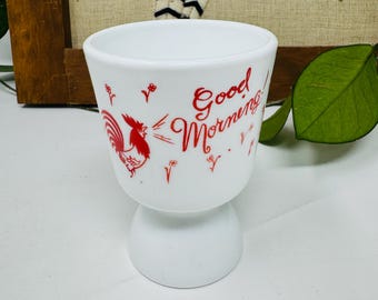 Copo de leite/suco de vidro Hazel Atlas vintage com galo