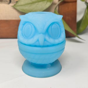 Lampe fée fenton hibou bleu satiné - guirlande lumineuse delphine bleue | Bougeoir | Photophore