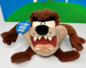 Vintage Warner Bros Looney Tunes Taz 7" Stuffed Plush 1997 Talking / Vibrating / Spinning