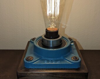 Wood and Iron Steampunk Touch Lamp