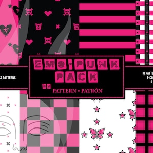 Emopunkkunst // Naadloos patroon / SVG-bestand / Digitale download