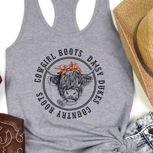 Country Western Tank Top Cowgirl Summer Style Western Fashion Women&#39;s Tank Cowgirl Aesthetic Apparel Cowgirl Boots Daisy Dukes