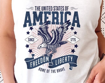4th of July shirt for women Cute Independence Day Shirt Patriotic Tank Top