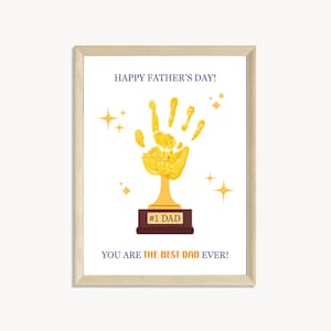 Vatertag Trophäe Handabdruck Kunst für Papa, Vatertag Handabdruck druckbar, Vatertag Andenken Geschenk, Handabdruck Geschenk für Papa von Kindern