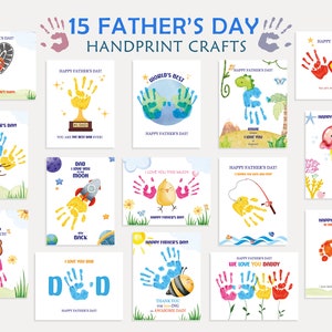 Fathers Day Handprint Art Craft, Fathers Day Keepsake Gift from Daughter Son, Fathers Day Craft Activities, Handprint Gift for Dad from Kids