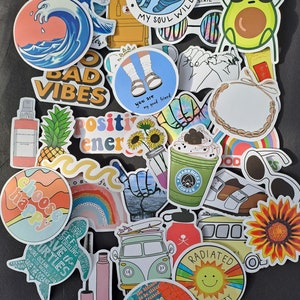 Good Vibes Aufkleber 5er Pack, Hawaii Aufkleber, Gepäck Aufkleber, Laptop Aufkleber