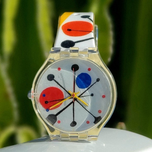 Alexander Calder Art Watch Modern Wristwatch colorful geometric wearable primary colors