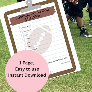 Printable Football Packing List | Youth Football Equipment Checklist PDF for Busy Moms