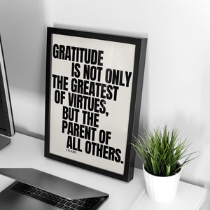 Gratitude Quote Wall Print, Wall Decor, Download Print, Downloadable Prints, Large Printable Art, Gratitude, Mindfulness, Meditation