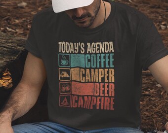 Today's Agenda Camping Coffee, Funny Camping T-shirt, Mens Camping, Cousins Camping Tshirt, Camping Mode, Girls Camping, Camping Gift, Hiker