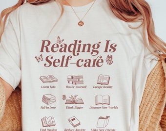 Camiseta de lectura como cuidado personal, camiseta de lectura, sudadera con libros, sudadera para amantes de los libros, suéter para maestros, regalo de lectura, regalo para amantes de los libros para ella