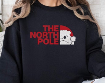 Sudadera navideña con diseño del Polo Norte, regalo de Navidad para él, regalo para ella, traje navideño personalizado del Polo Norte de Polar Express