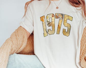 Camiseta de cumpleaños de 1975, regalos de 50 cumpleaños para mujeres, camiseta de 50 cumpleaños, camiseta de cumpleaños vintage de 1975, regalo de cumpleaños para mamá y abuelo