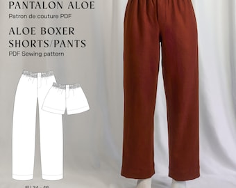 Boxer/pantaloni Aloe l modello di cucito PDF