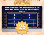 Family Feud Bachelorette Party Game - Powerpoint Download & Printable PDF | Family Feud Hen Do Game | Wedding Game | Bridal Shower Game