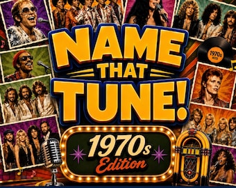 1970s Name That Tune Game | Music Trivia for Seniors | Family Game Night | Digital Download | Retirement Activity | PowerPoint Google Slides