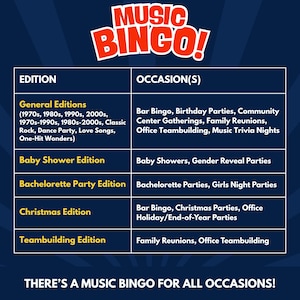 There’s a Music Bingo for All Occasions!