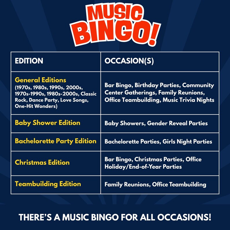 There’s a Music Bingo for All Occasions!