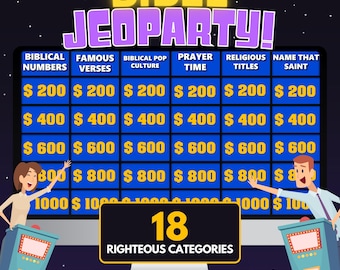 Gioco PowerPoint "Jeopardy" della Bibbia / Gioco per la Chiesa / Quiz sulla Bibbia / Studio della Bibbia / Giochi Cristiani / Quiz sulla Bibbia / Gioco a Quiz / Giochi per Gruppi Giovanili