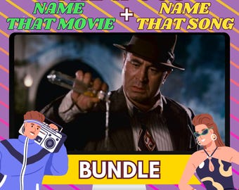 80s Movie & Song Trivia Game Bundle: PowerPoint Party Game (Digital Download)
