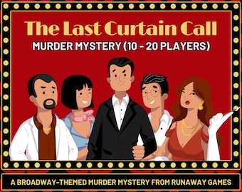 10-20 Player Broadway Murder Mystery Party Game - PDF Printable Edition