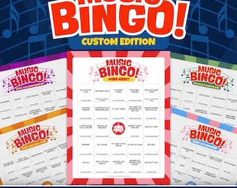 Custom Music Bingo Cards – Personalized Playlist Party Game (Digital Download)