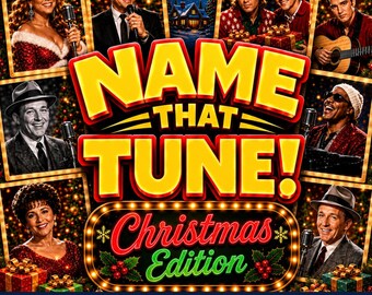Christmas Name That Tune Game | Christmas Music Trivia | Xmas Gathering | Holiday Party Game | Digital Download | PowerPoint Google Slides