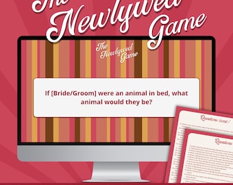 The Newlywed Game - PDF & PowerPoint Download | Fun Wedding Game | Bridal Shower Game | Wedding Reception Game